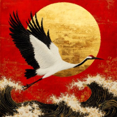 Japanese-style_a_white_crane